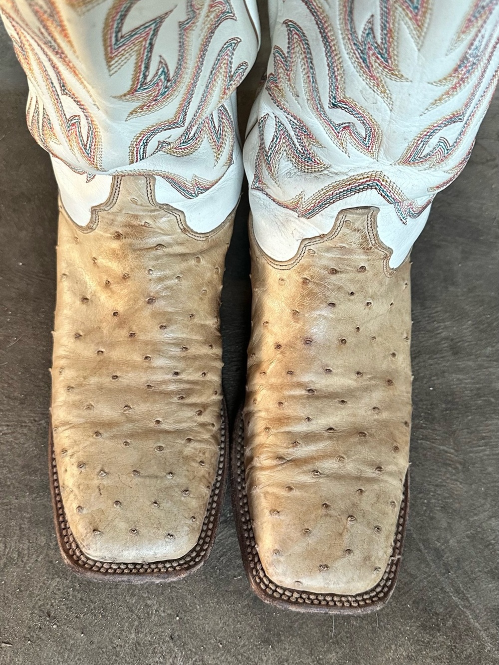 Justin Tan Ostrich Cowboy Boots
